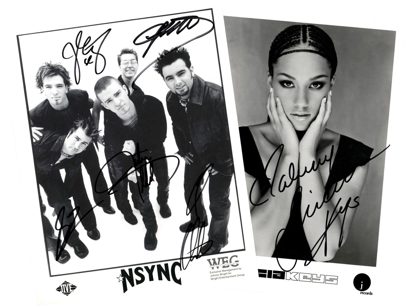 Rock And Pop Culture - Alicia Keys and NSYNC Signed 8x10s (PSA)