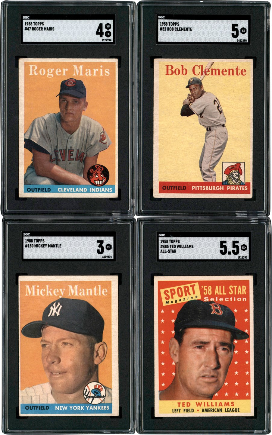 - 1958 Topps Complete Set  w/SGC Mantle & Clemente (494)