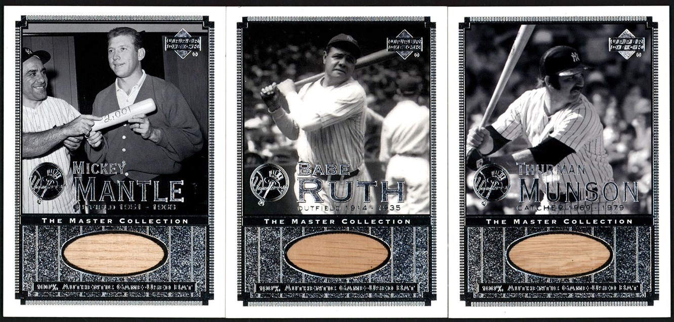 - 2000 New York Yankees Master Collection Set with Game Used Bat Cards and Reggie Jackson Autograph in Wooden Display Box