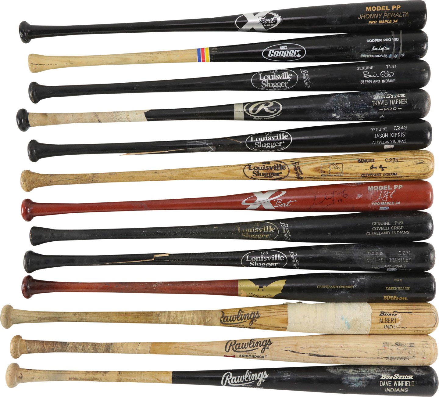 - Cleveland Indians Game Used Bat Collection (13)