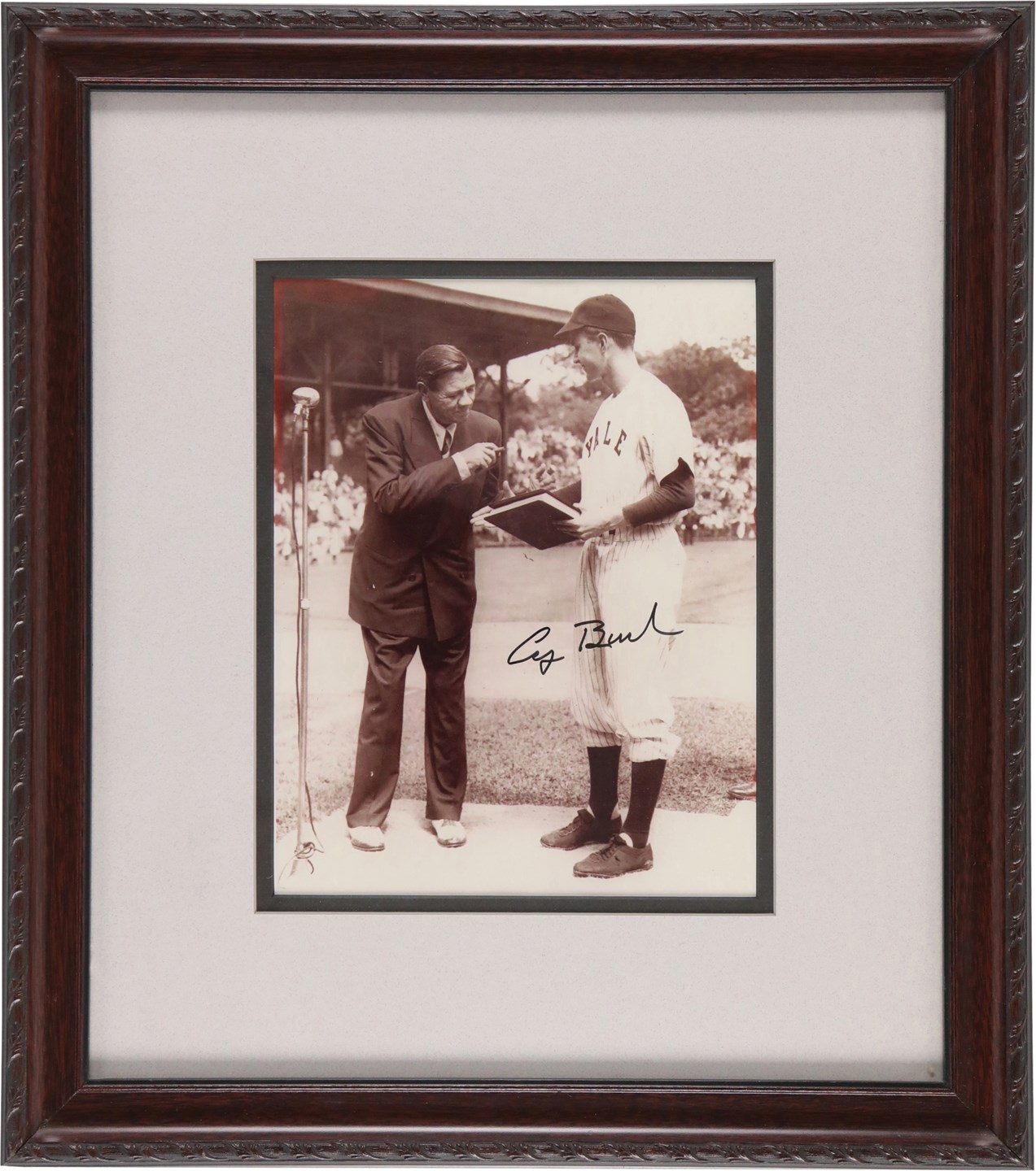 Baseball Autographs - 1948 Babe Ruth & George H.W Bush Photograph - Signed by Bush (PSA)