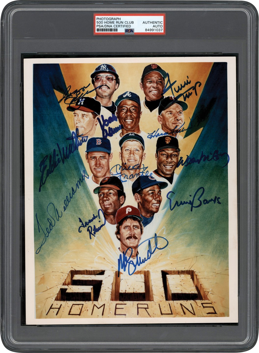 Baseball Autographs - 500 Home Run Club Signed Photograph (PSA)