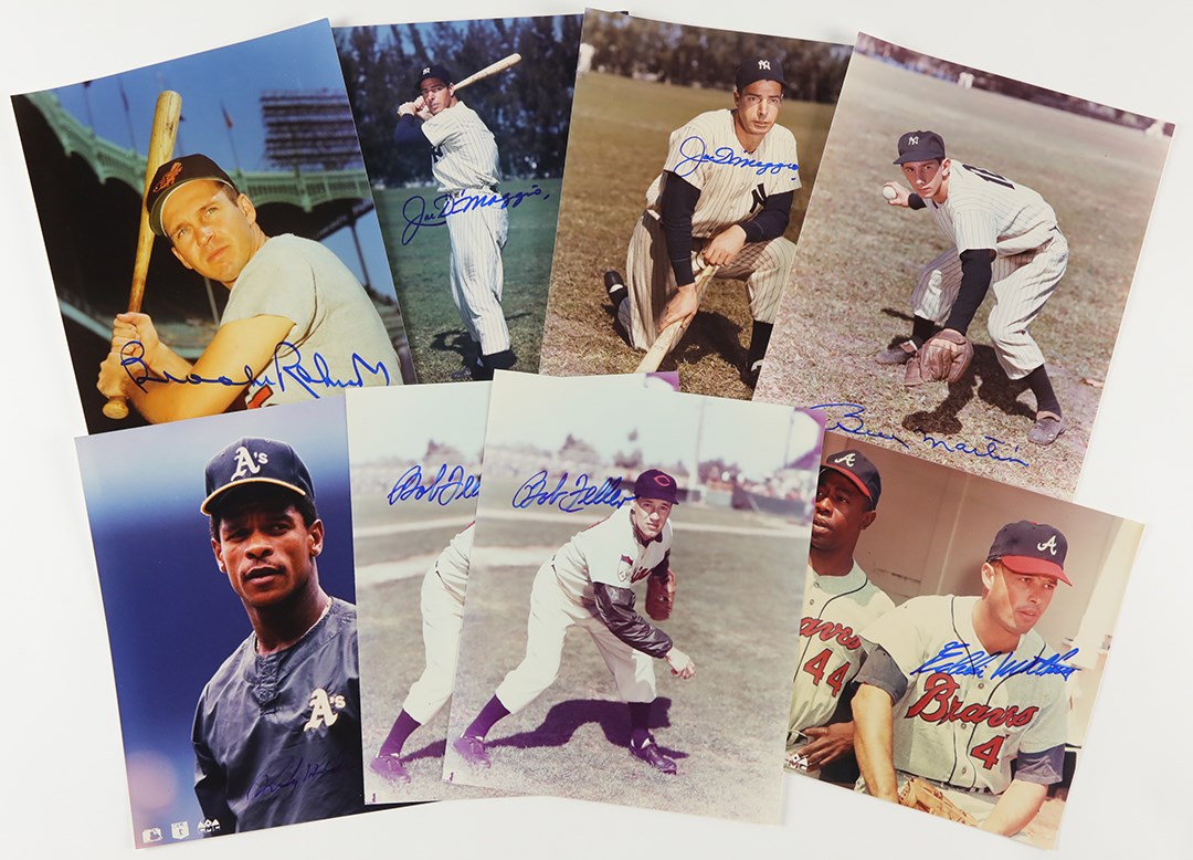 Baseball Autographs - Signed Photo Collection (32) w/(3) Joe DiMaggio