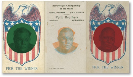 Muhammad Ali & Boxing - 1910 Johnson v. Jeffries 3-D Postcard.