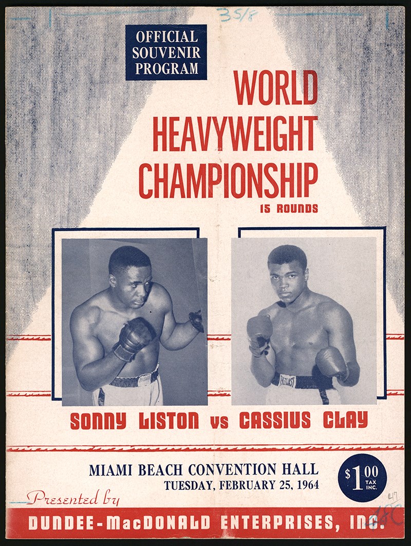 - 1964 Cassius Clay vs. Sonny Liston I On-Site Fight Program from The Stanley Weston Collection (LOA)