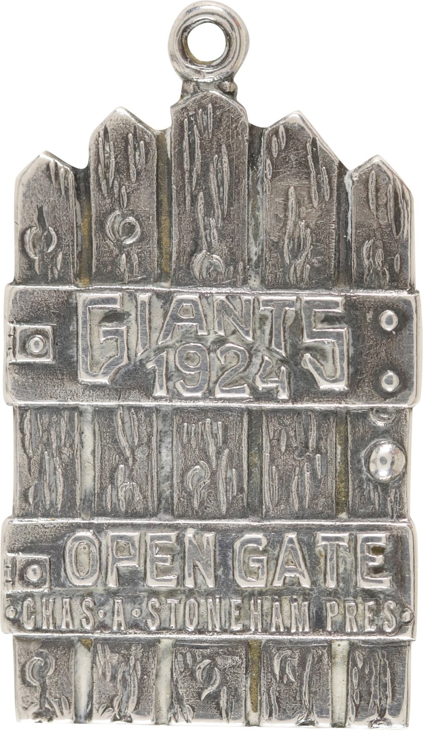 Baseball Memorabilia - 1924 New York Giants Sterling Silver Season Pass