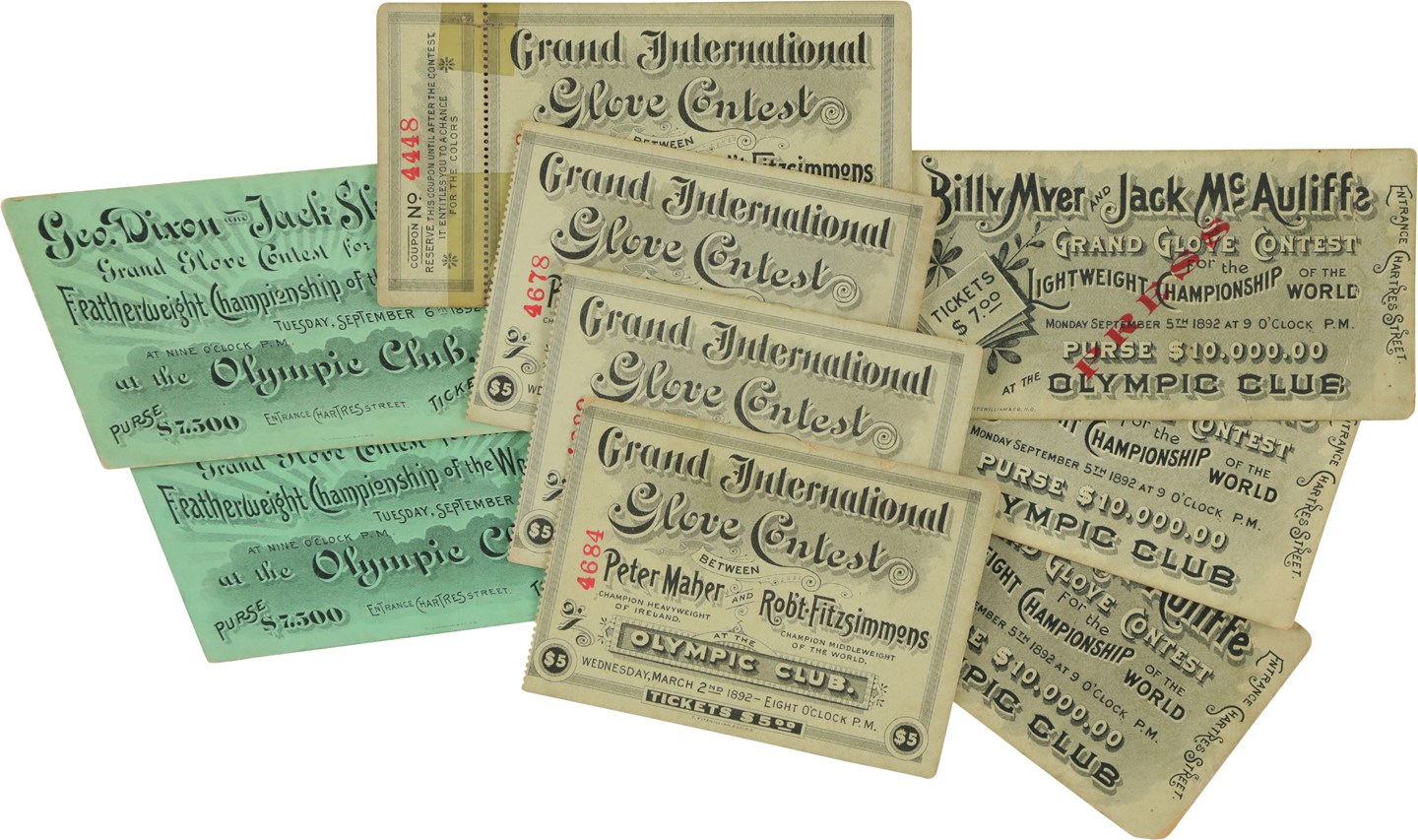 - 1892 Olympic Club Boxing Ticket Collection - Sourced from Olympic Club Boxing Instructor (9)