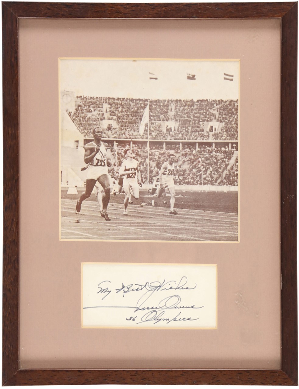 Olympics and All Sports - Jesse Owens Signed Display (PSA)