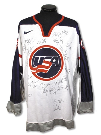 Hockey Memorabilia - 2002 Olympics USA Team Autographed Jersey