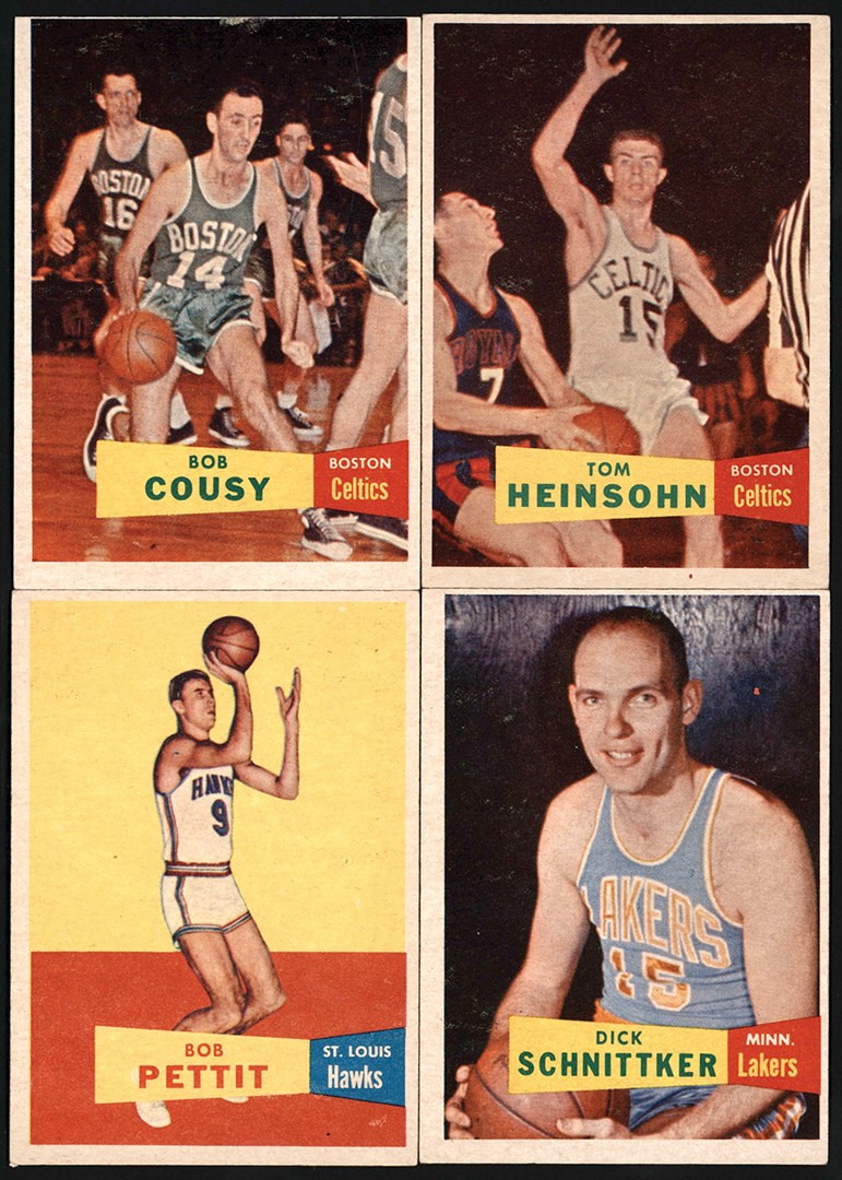Basketball Cards - 1957-1958 Topps Basketball Collection w/Cousy & Pettit (35)
