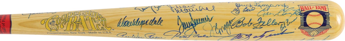 Baseball Autographs - Cooperstown Bat Company Hall of Fame Signed Bat (35+ Autos) (PSA)
