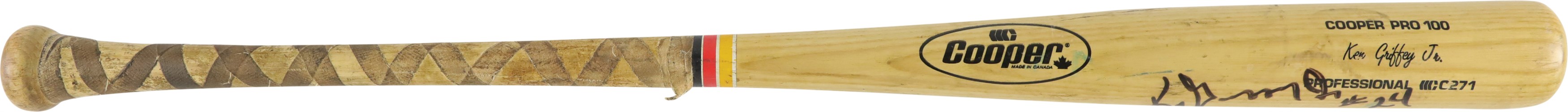 - 1989 Ken Griffey Jr. Rookie Seattle Mariners Signed Game Used Bat with Rookie Signature (PSA GU 9.5)