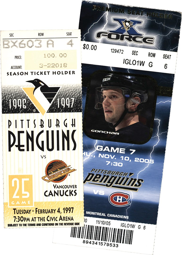 - Mario Lemieux 600th and 690th (Last) Goal Tickets