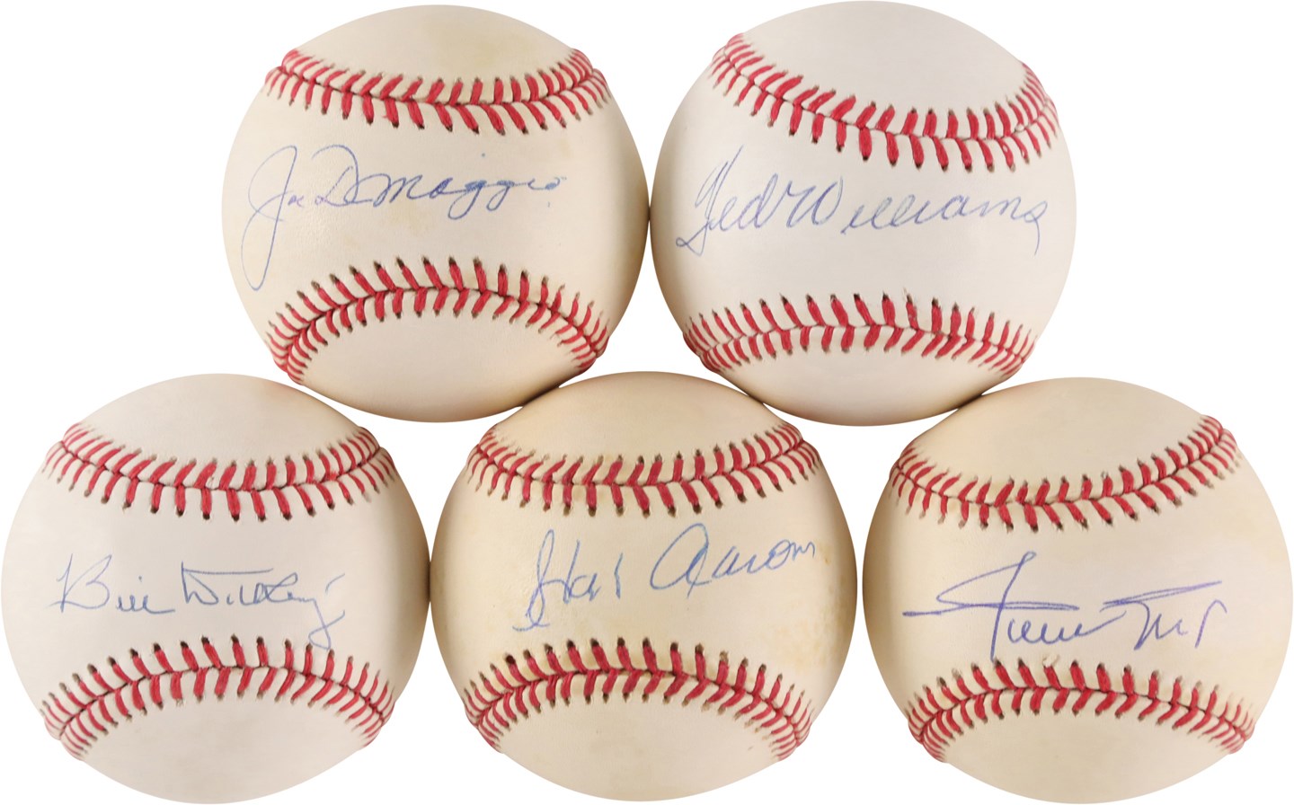 Baseball Autographs - Collection of Single-Signed Baseballs w/Numerous Hall of Famers inc. DiMaggio, Williams (46)