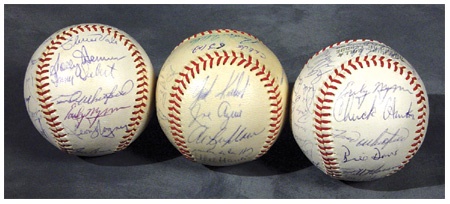 1963-66 Cleveland Indians Team Signed Baseballs from the Birdie Tebbets Estate.