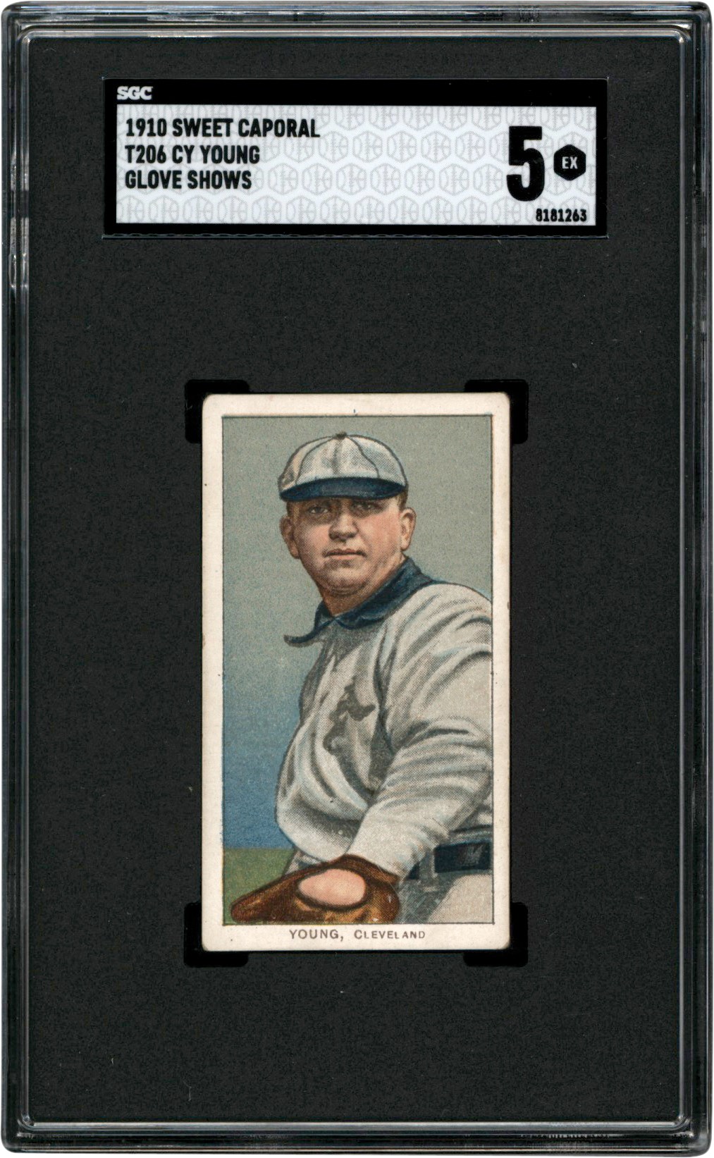 - 909-1911 T206 Cy Young Sweet Caporal (Glove Shows) SGC EX 5