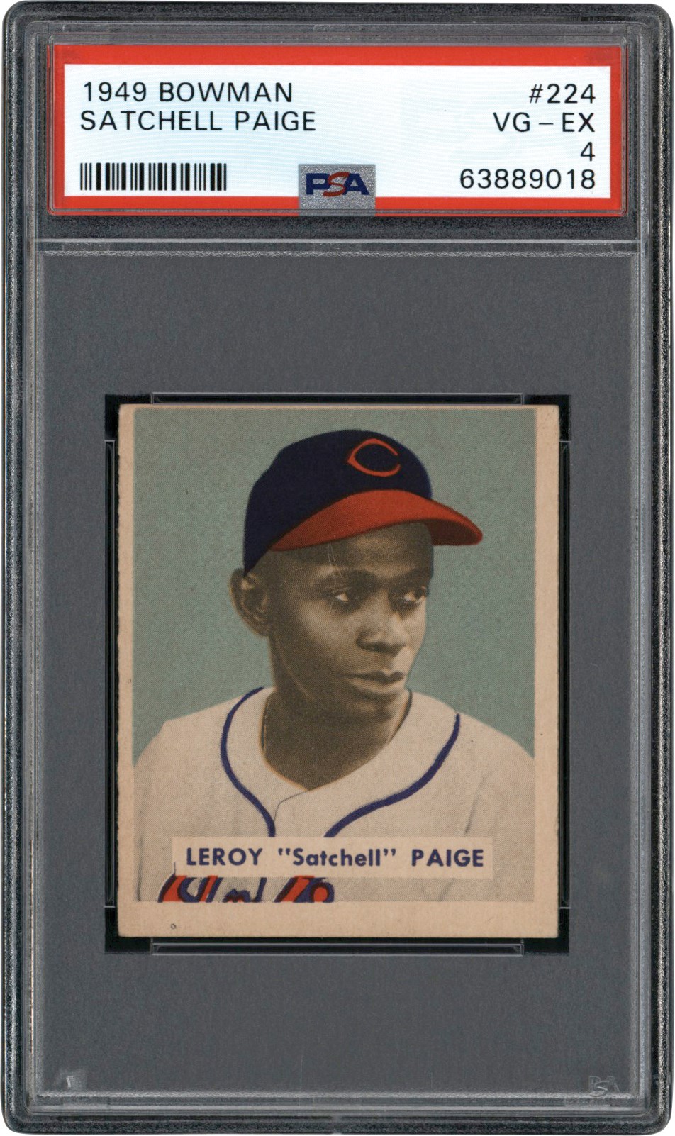 - 1949 Bowman #224 Satchell Paige Rookie PSA VG-EX 4 Newly Discovered Example