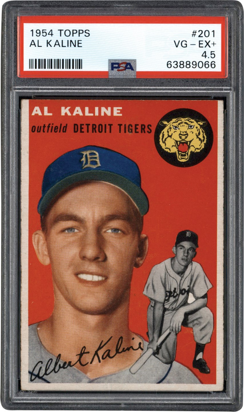- 1954 Topps #201 Al Kaline Rookie PSA VG-EX+ 4.5 Newly Discovered Example