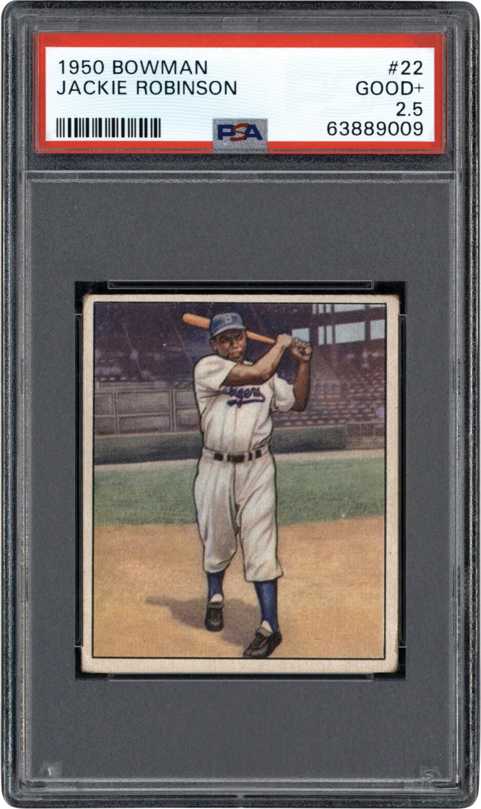 - 1950 Bowman #22 Jackie Robinson PSA GD+ 2.5 - Newly Discovered Example