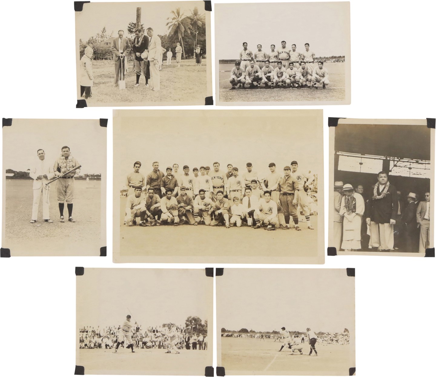 Vintage Sports Photographs - Rare Babe Ruth 1933 Tour of Hawaii Original Snapshot Collection (23)