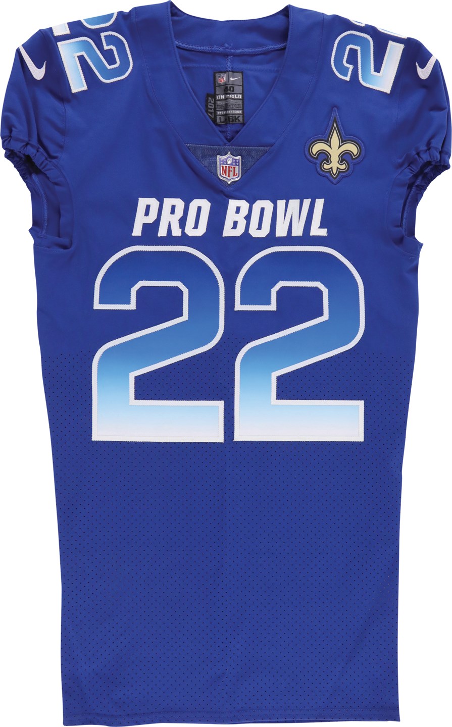 Football - 2017 Mark Ingram Game Worn Pro Bowl Jersey Signed and Swapped with Adrian Peterson (PSA)