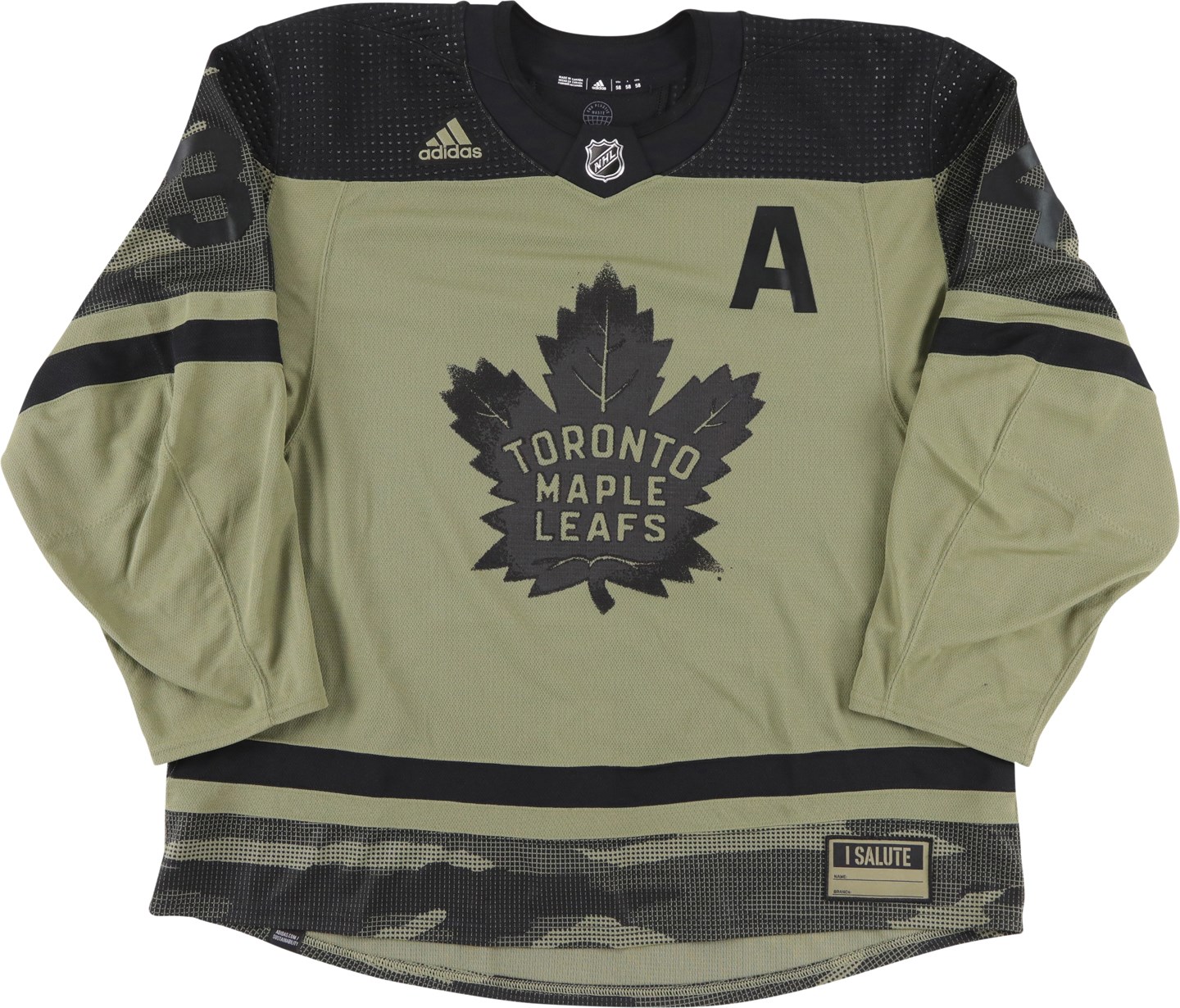 - 2023 Auston Matthews Canadian Armed Forces Pregame Worn Jersey (Maple Leafs LOA)
