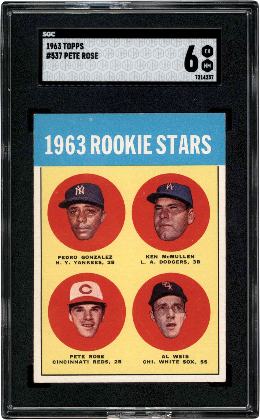 - 1963 Topps #537 Pete Rose Rookie SGC EX-MT 6