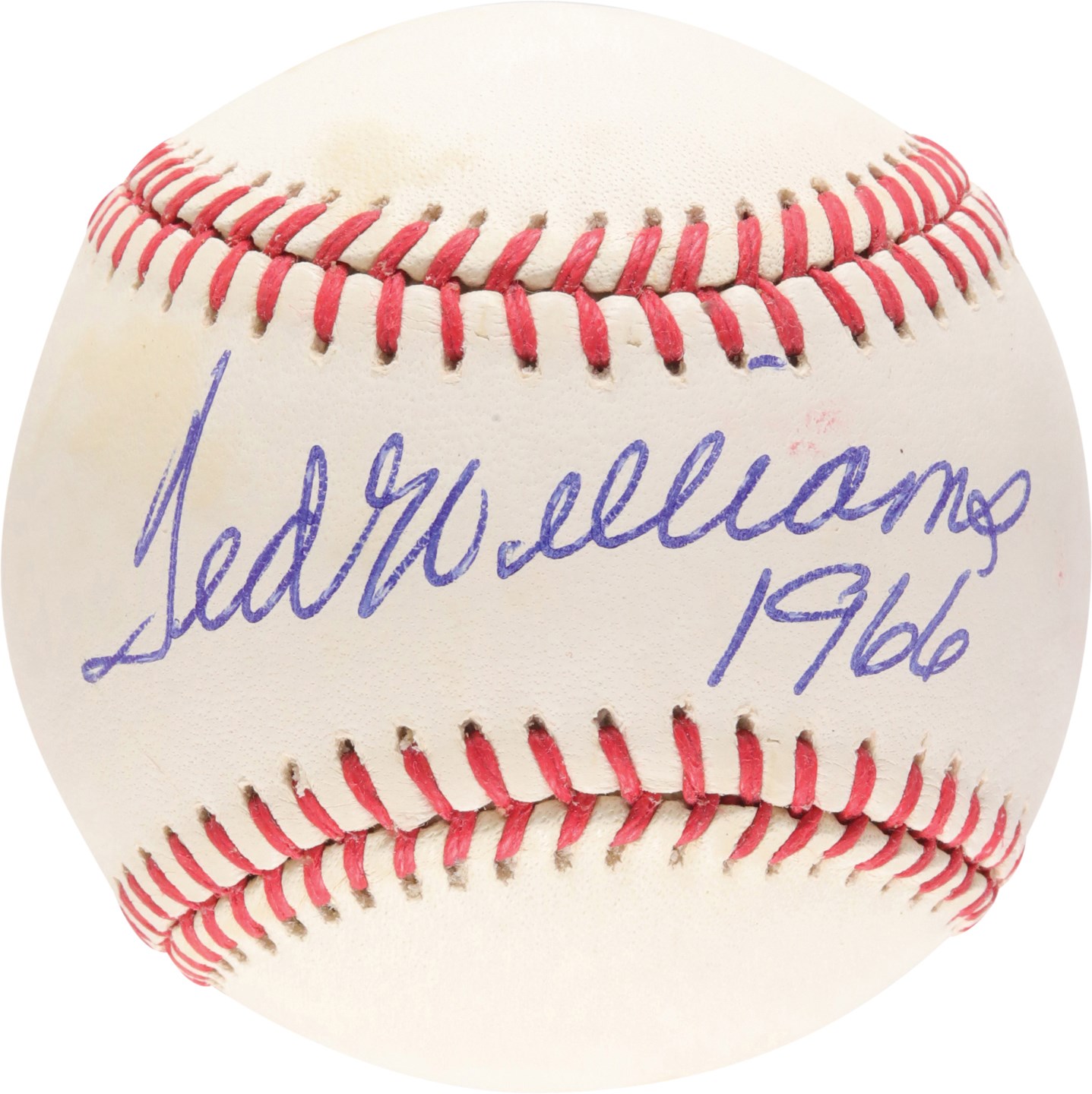 Baseball Autographs - Ted Williams Single-Signed Baseball with HOF Year 1966 (PSA MINT 9 Auto)