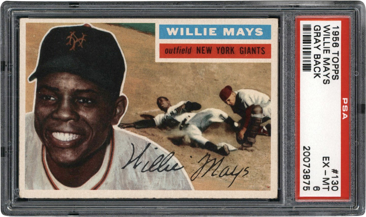 - 1956 Topps #130 Willie Mays PSA EX-MT 6
