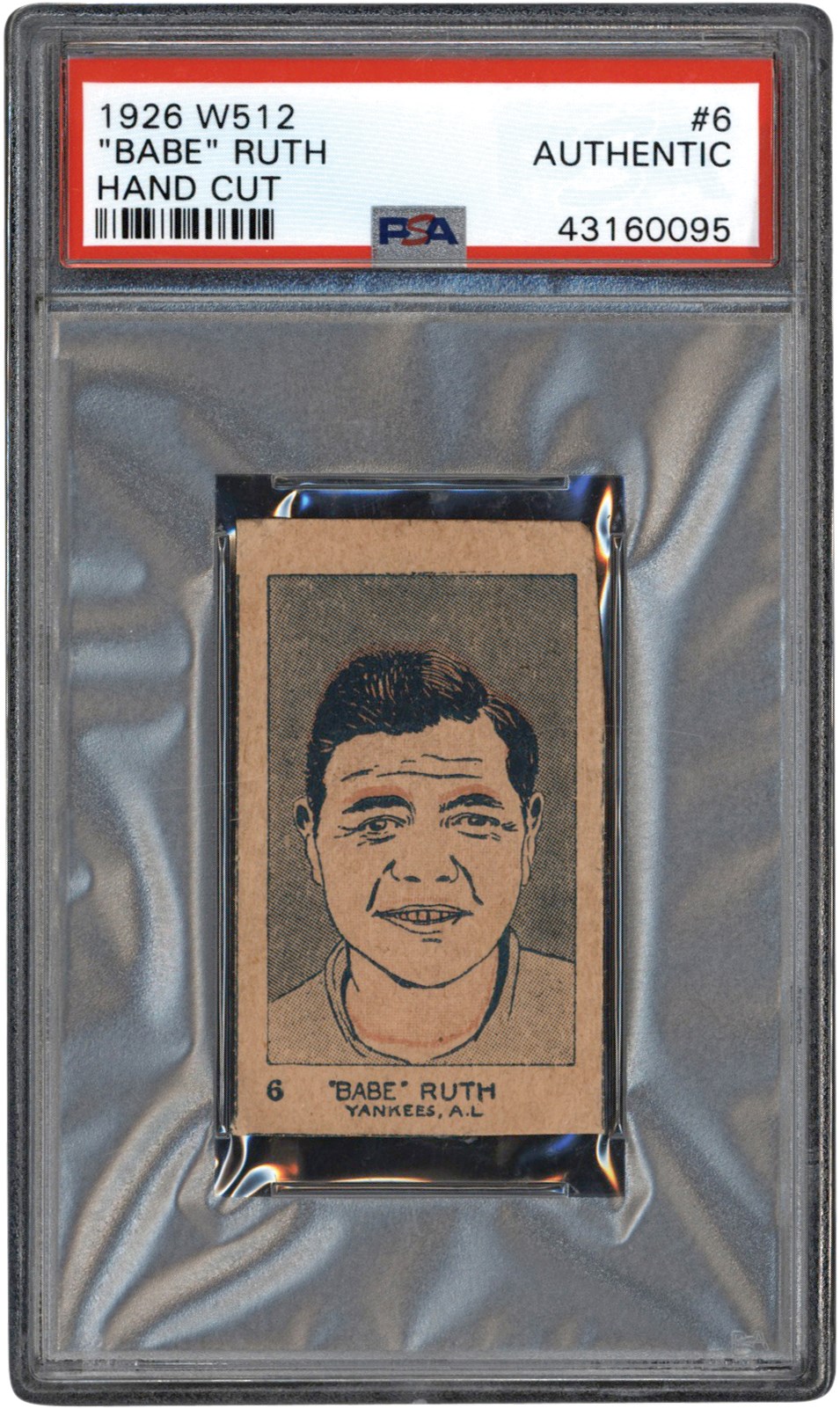- 926 W512 #6 Babe Ruth PSA Authentic