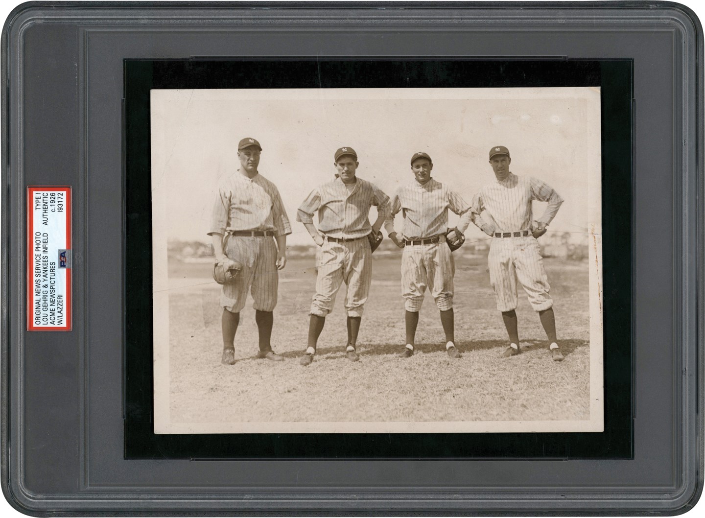 - 1926-1928 Yankees Infield w/Lou Gehrig Photograph (PSA Type I)