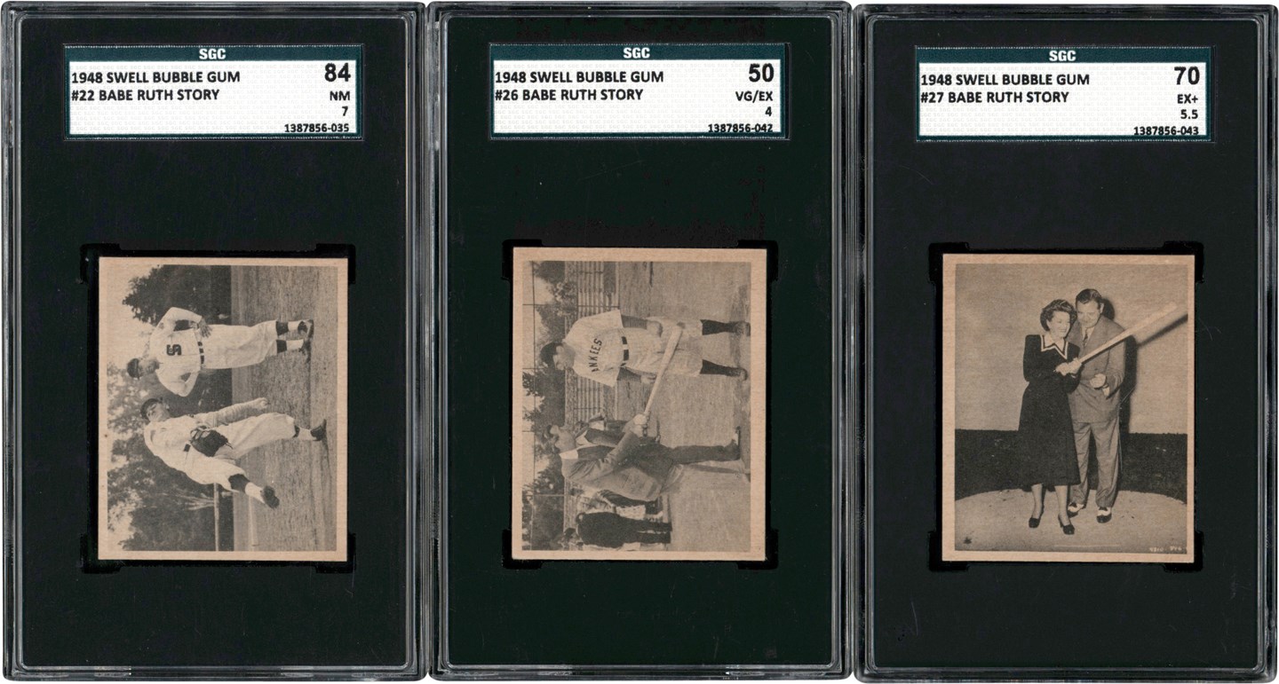 - 1948 Swell Babe Ruth Story Near-Complete Set w/SGC NM 7 (26/28) Plus Duplicates (37 Total)