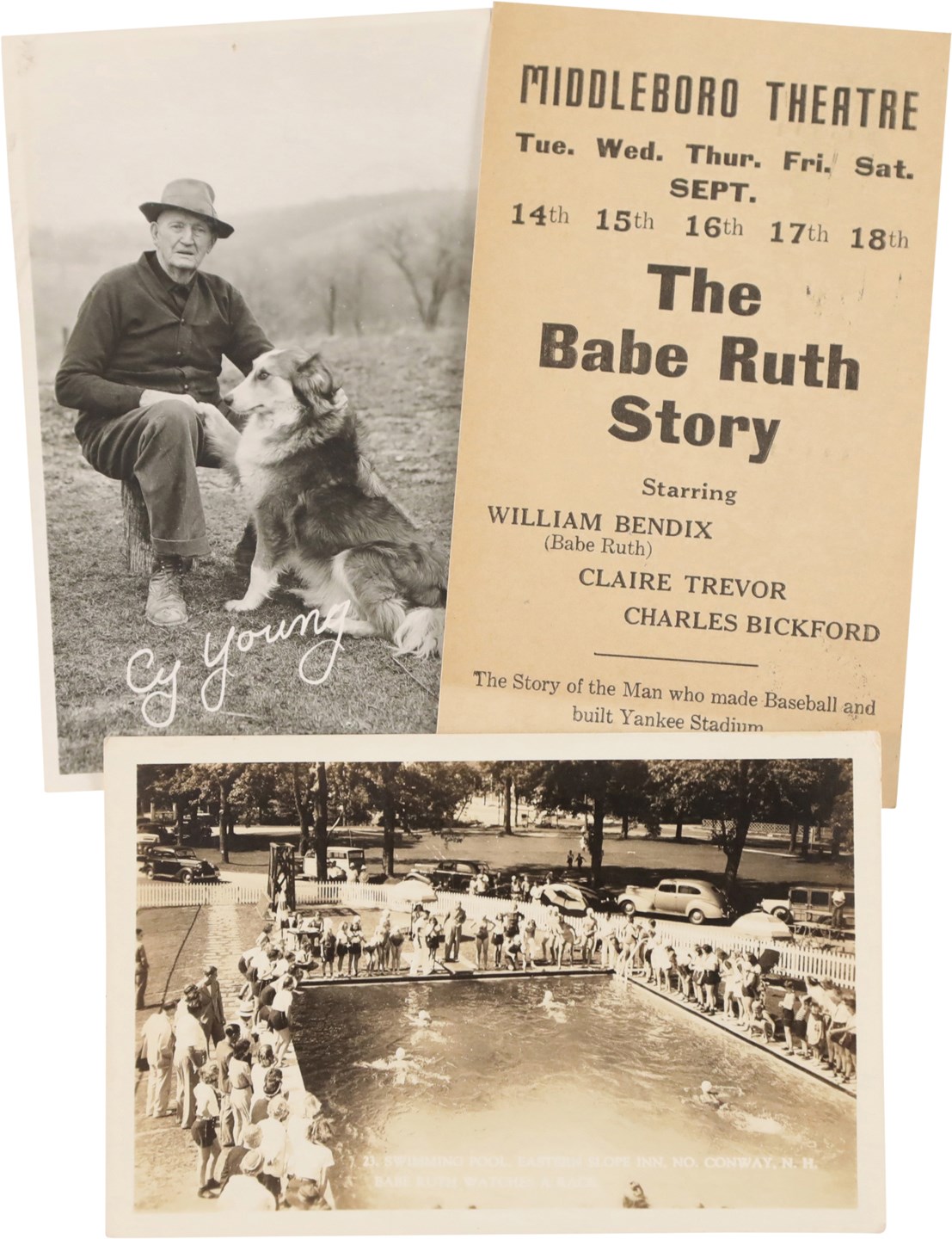 Baseball Memorabilia - Baseball Postcard Collection w/Babe Ruth & Cy Young Real Photo Postcards (10)