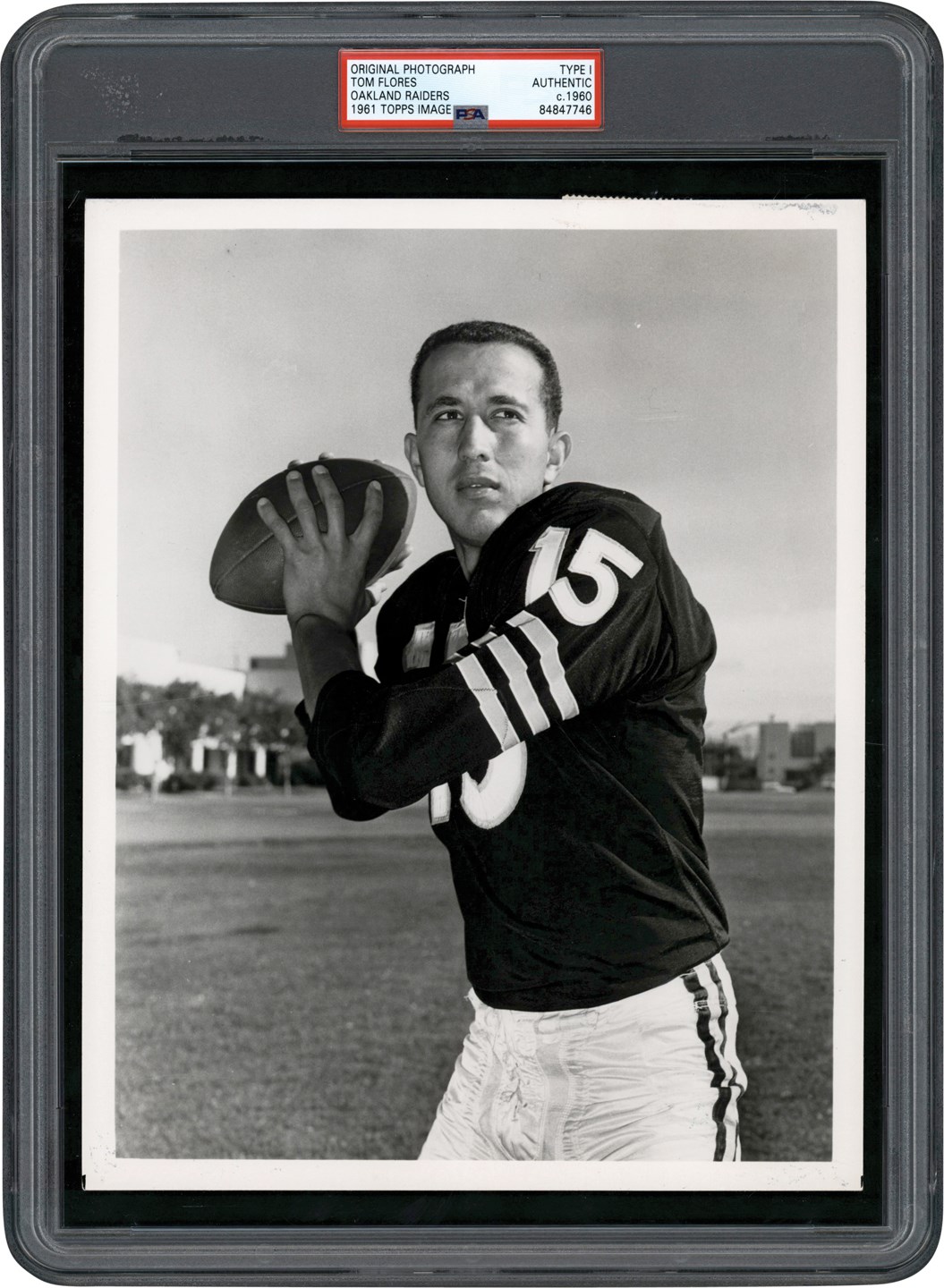 Vintage Sports Photographs - Tom Flores Original Photograph Used For His 1961 Toops & Fleer Football Cards (PSA Type I)