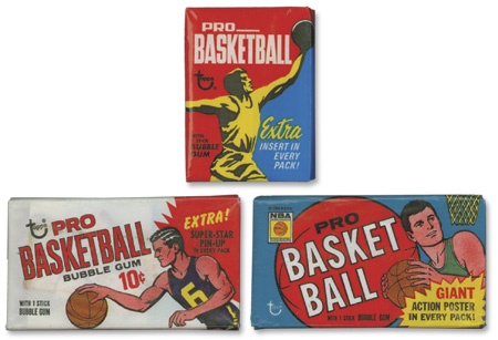 Unopened Wax Packs Boxes and Cases - 1969/70, 1970/71, & 1971/72 Topps Basketball Wax Packs