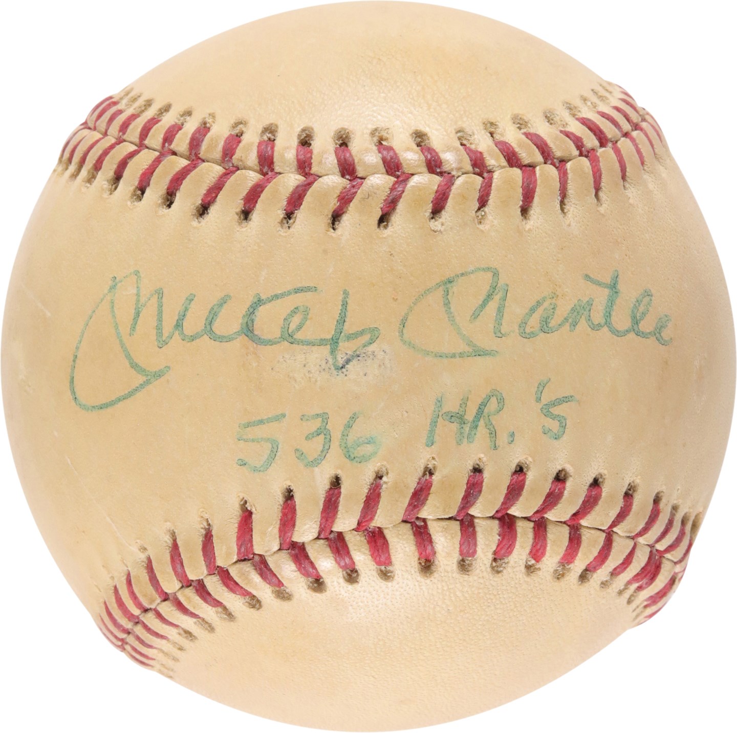 - Mickey Mantle "536 HR's" Single-Signed Baseball (JSA)