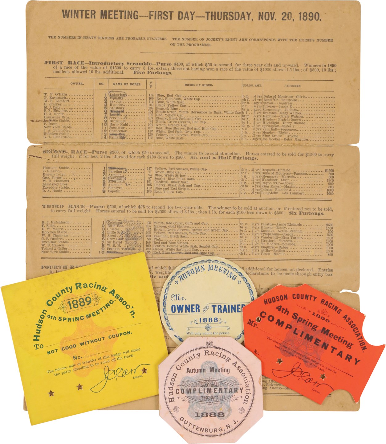 Horse Racing - Program and Badges from the Most Crooked Racetrack in America (5)
