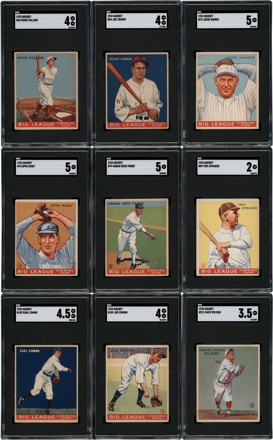 - 1933 Goudey Partial Set (137/240) w/SGC Hall of Famers