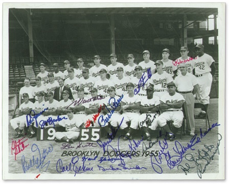 Dodgers - 1955 Brooklyn Dodgers Team Signed Photograph (8x10”)