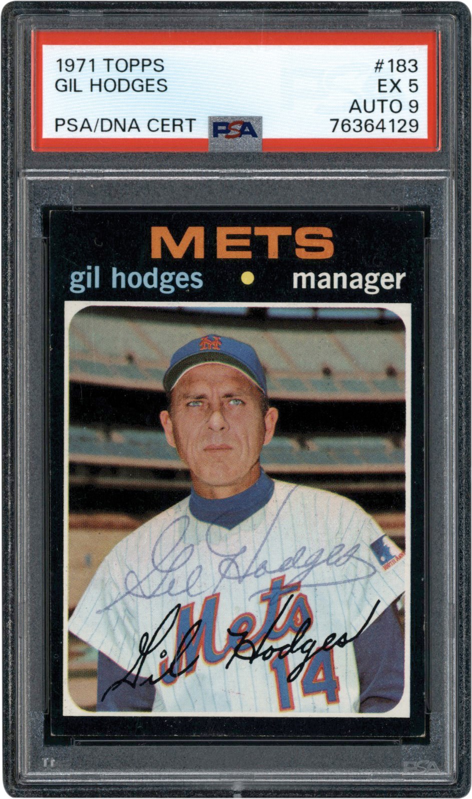 - Exceedingly Rare Signed 1971 Topps #183 Gil Hodges PSA EX 5 Auto 9 (One of Three Known)