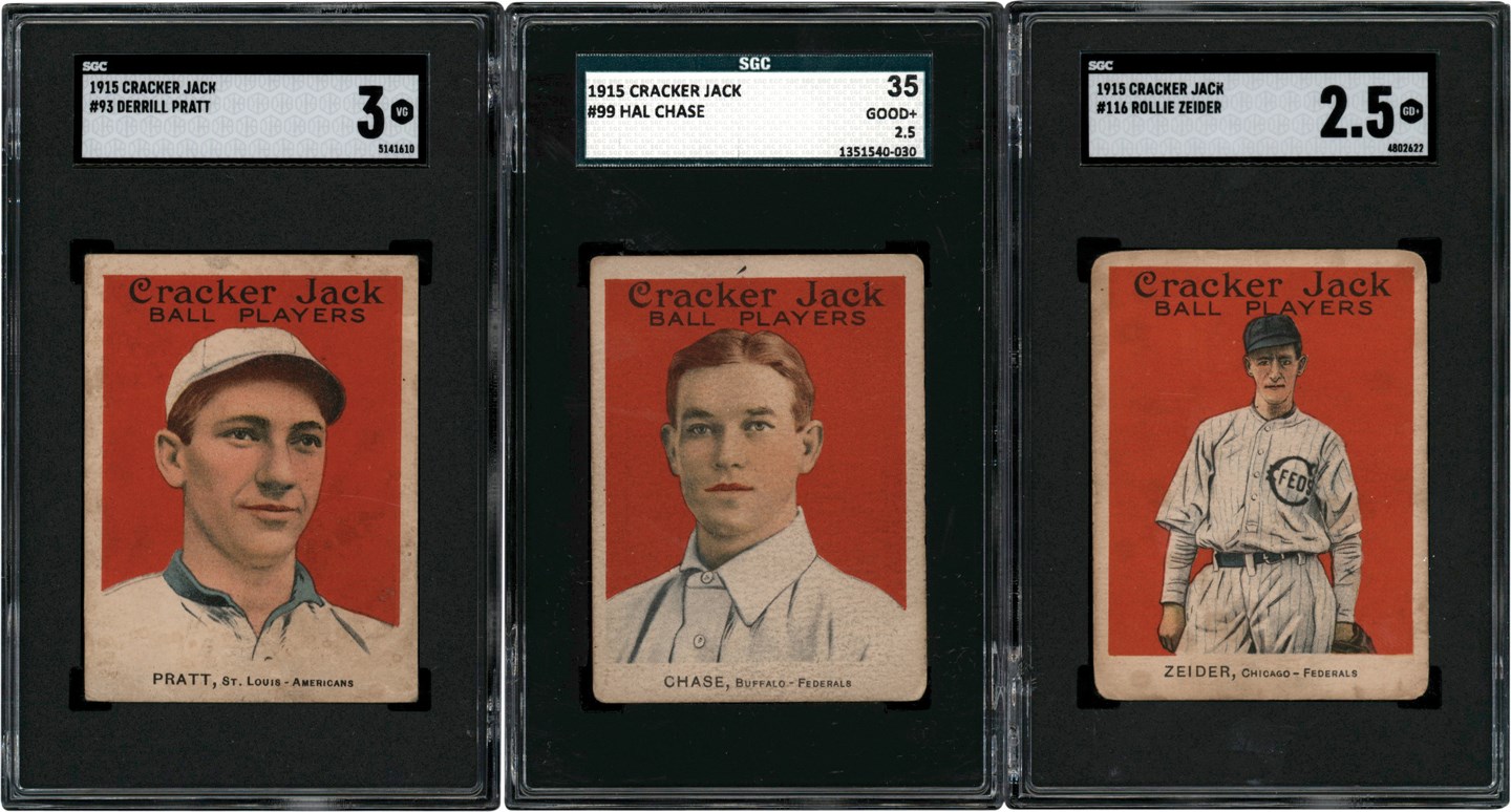 - 1915 Cracker Jack SGC Collection w/Hal Chase (3)