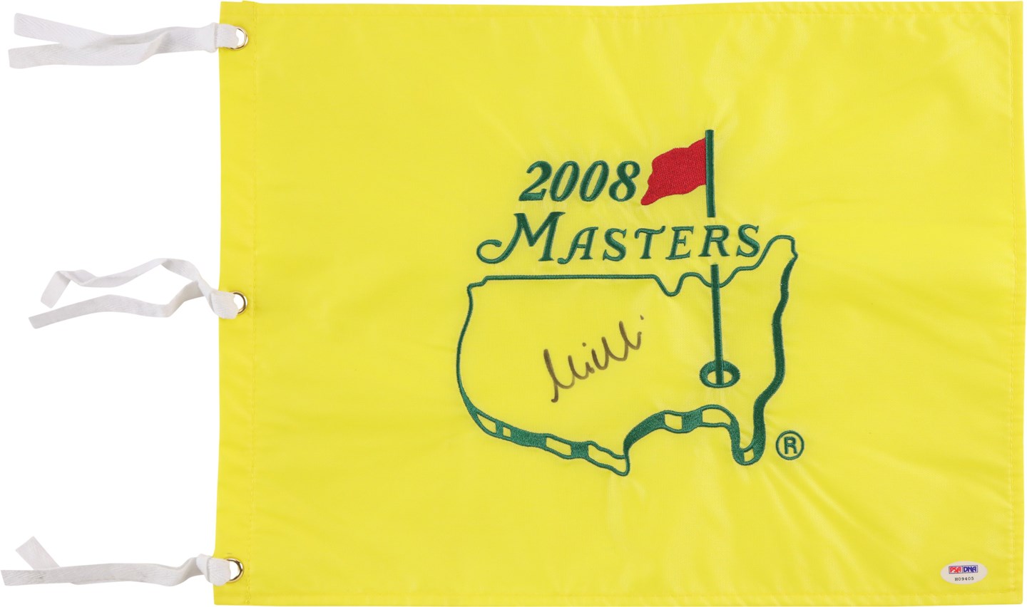 - Mike Weir Signed 2008 Masters Flag (PSA)
