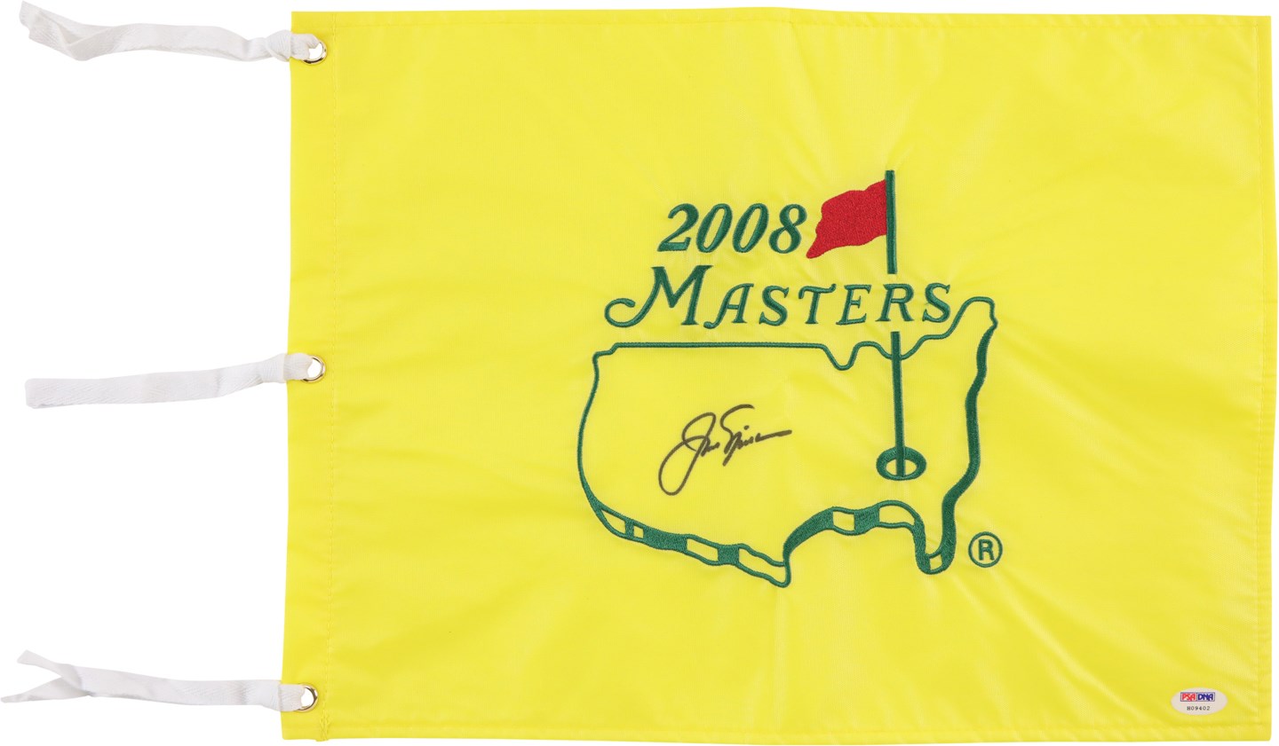 Olympics and All Sports - Jack Nicklaus 2008 Signed Masters Flag (PSA)