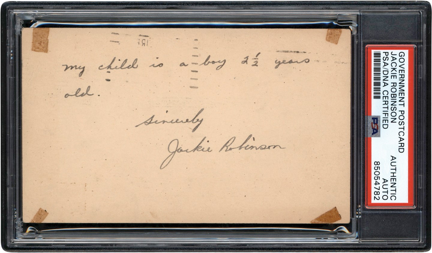 - 1949 Jackie Robinson Signed Handwritten Postcard - MVP Season (PSA)