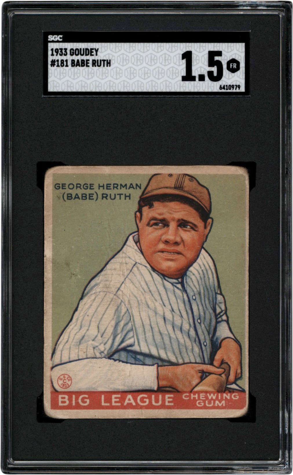 - 1933 Goudey Baseball #181 Babe Ruth SGC FR 1.5