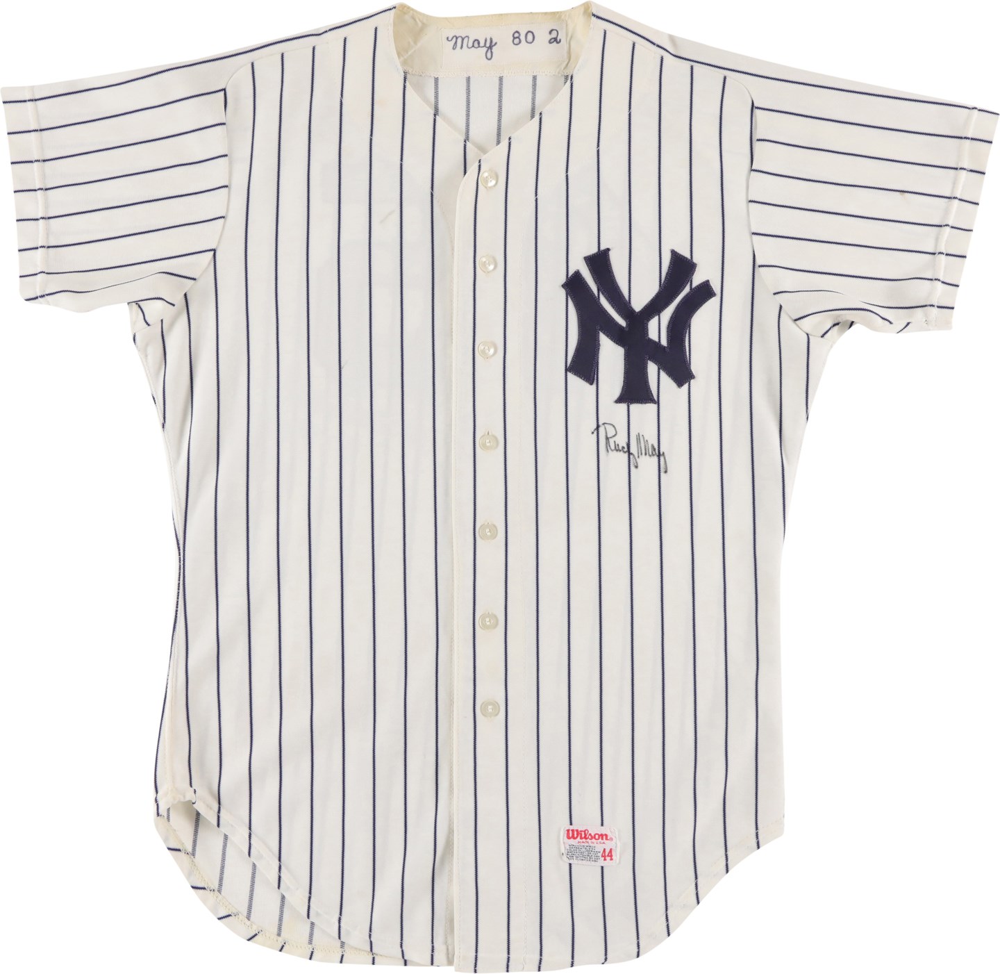 - 1980 Rudy May New York Yankees Signed Game Worn Jersey (PSA)
