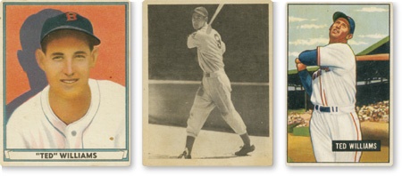 1939-1958 Ted Williams Baseball Cards (7)