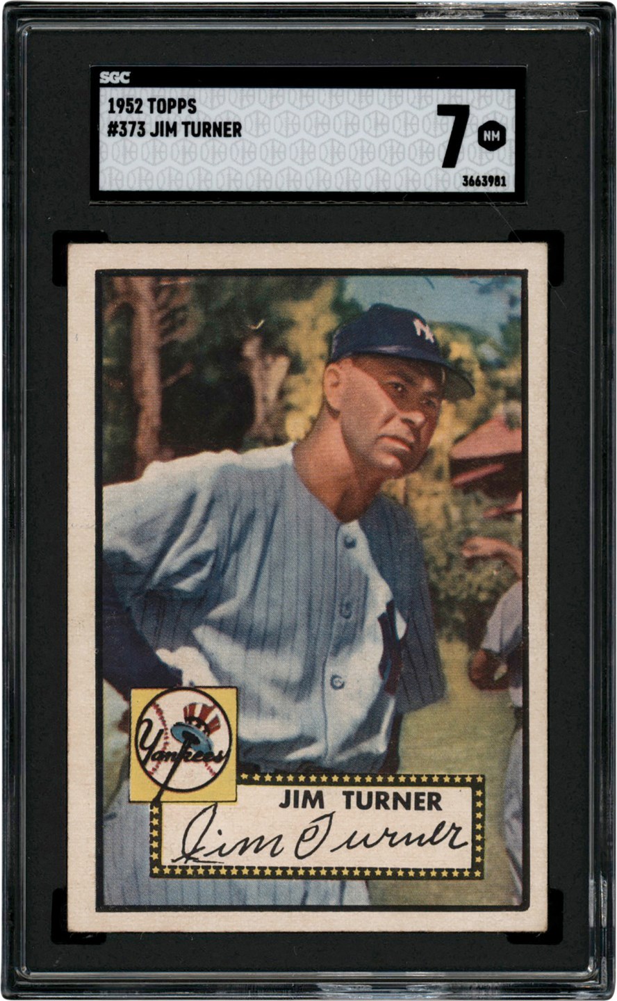 - 1952 Topps Baseball #373 Jim Turner SGC NM 7