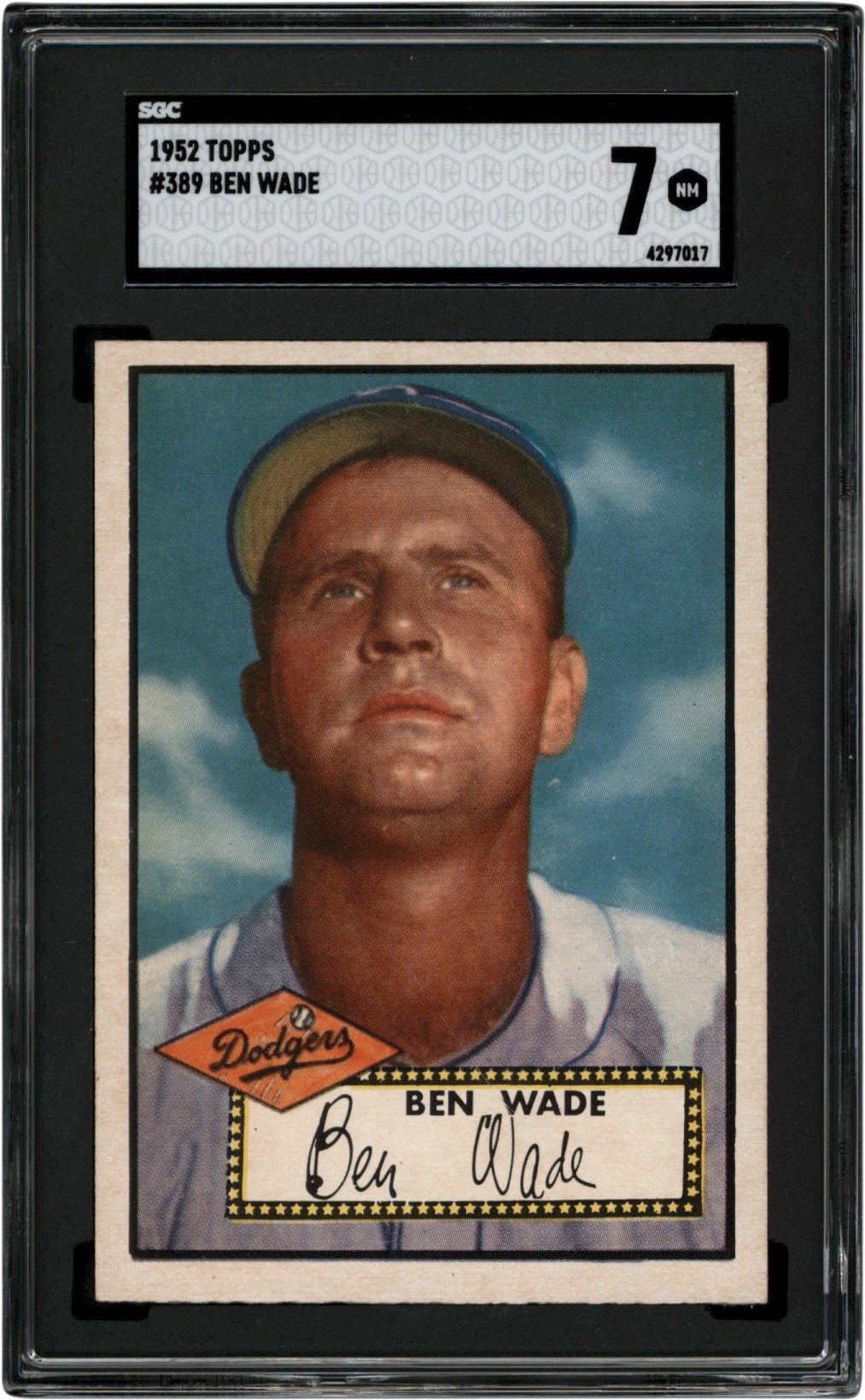 - 1952 Topps Baseball #389 Ben Wade SGC NM 7