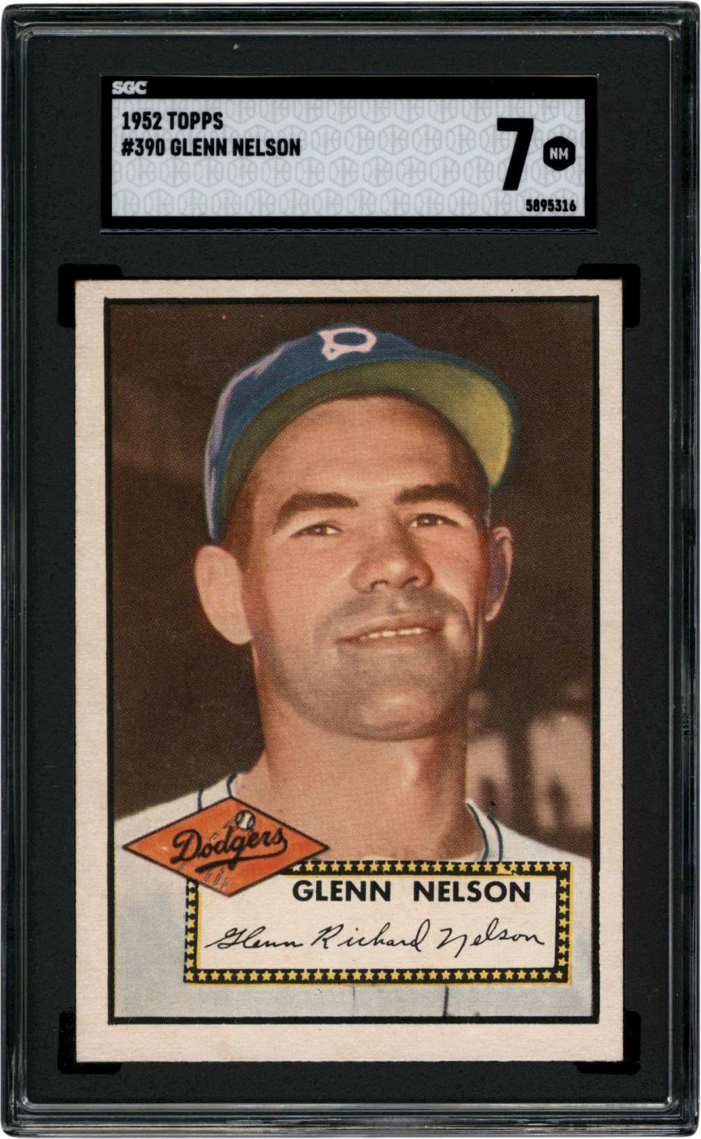 - 1952 Topps Baseball #390 Glen Nelson SGC NM 7